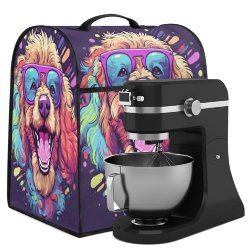 Coffee Maker Cover Cute Animal Dog Kitchen Appliance Covers Small Appliance Covers Blender Cover Juicer Cover Dust Covers for Kitchen Appliances with Top Handle and Pockets,Washable,B951