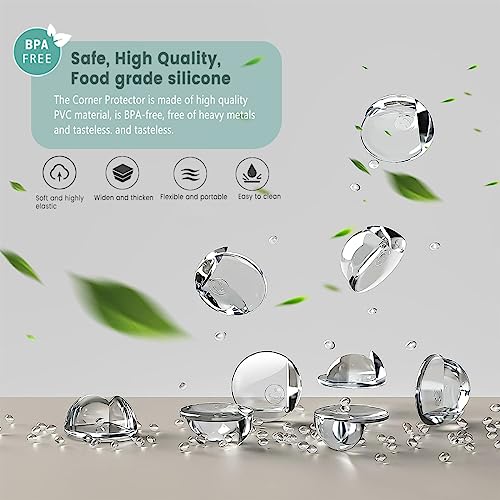 FUHOMI 24 Stücks Kantenschutz Baby Eckenschutz Baby Selbstklebend Transparent Tischkantenschutz Eckschutzkanten Baby kindersicherung Mit Verbessertem Superkleber für Baby Sicherheit (24PCS) 3