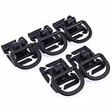  Yosoo 5 piezas de plástico táctica 360 Degree himry D-hebilla del anillo para cinchas Molle mosquetón de bloqueo mochila Negro negro