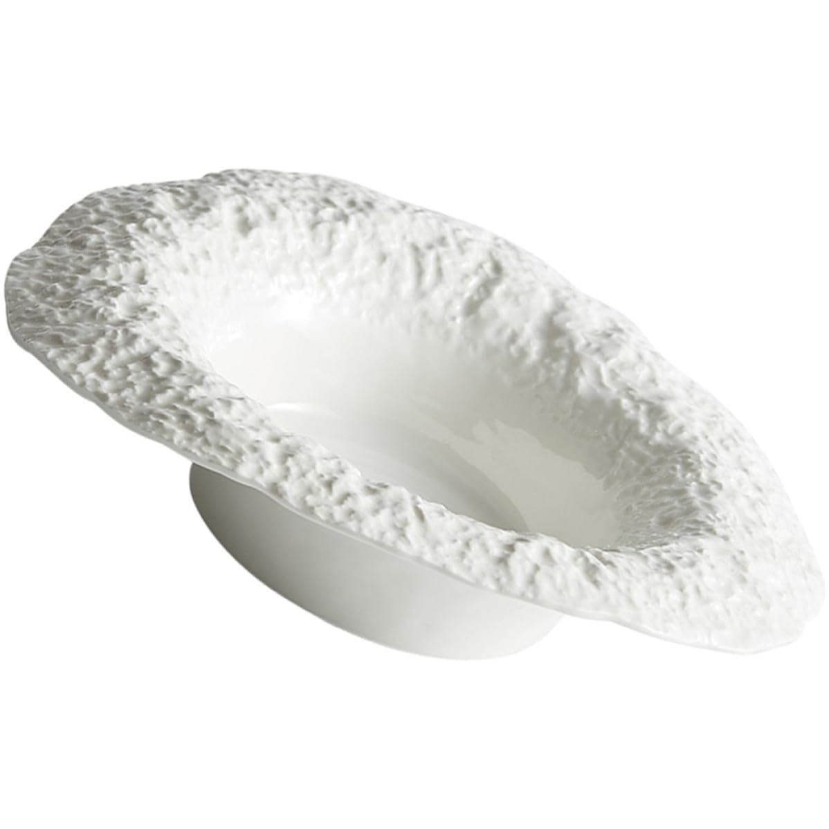 Assiette à pâtes en céramique blanche chapeau de paille pour vos desserts