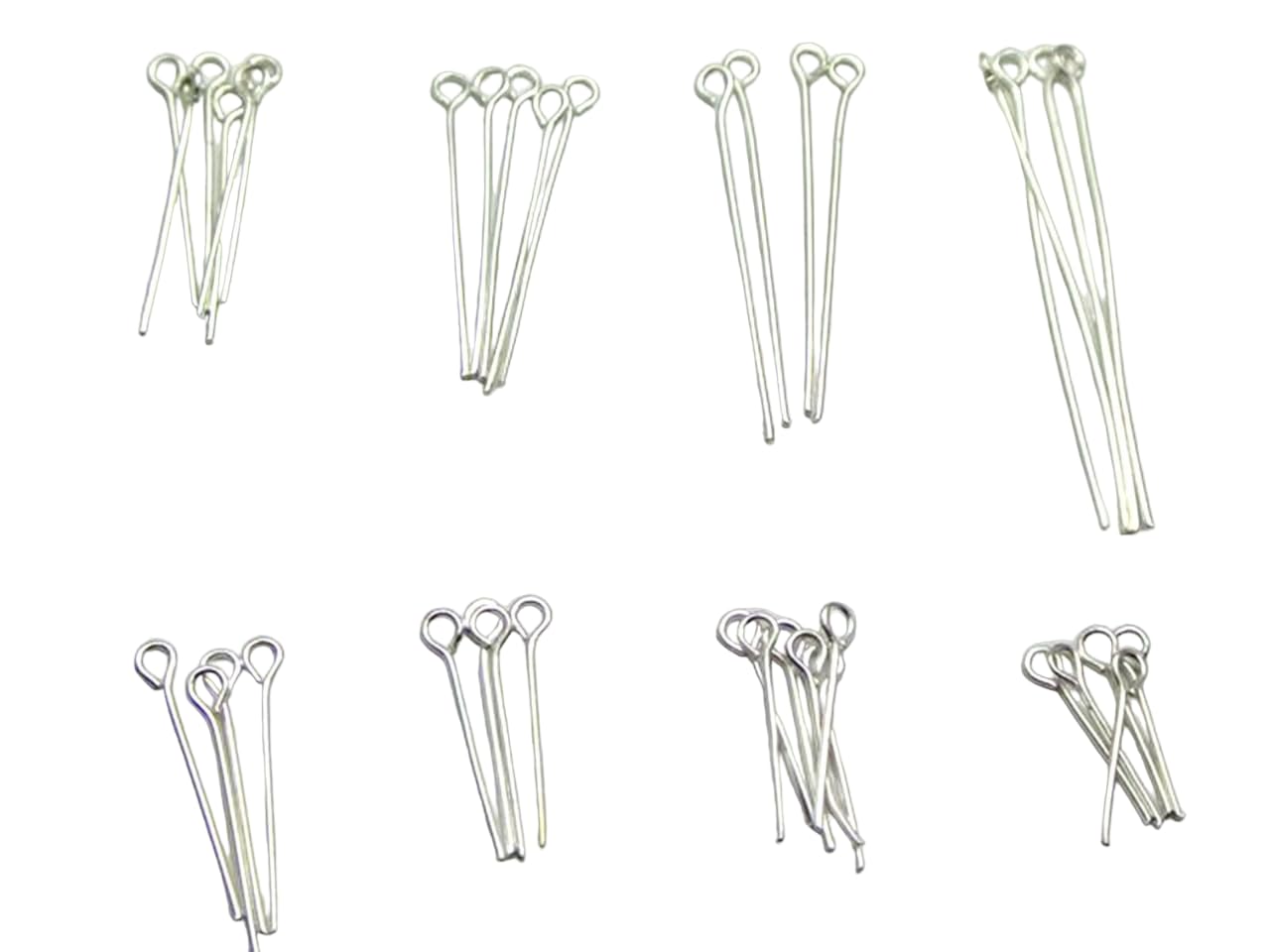 ALBERTAD 800 Mixed Size Silver Plated Eye Pins 16Mm-45Mm Crafts DIY Jewelry Making