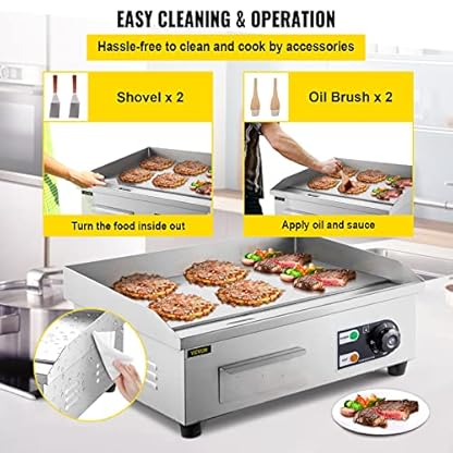 VEVOR Elektrogrill, 3000W, Kontaktgrill, K?chengrill, Tischgrill, 550 x 350 mm,mit thermostatischen Steuerung… – Bild 7