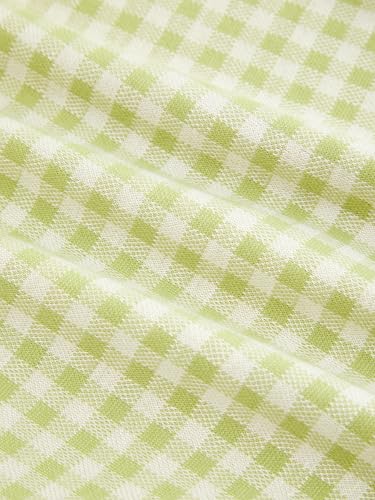 Image of CIDER Womens Summer Gingham Dress Plaid Tie Spaghetti Strap Sleeveless Lace Trim Cute A Line Casual Mini Dresses Sundress