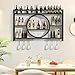 PIKYsailed 47 Inch Metal Wall Mounted Wine Rack, 3 Tier Bar Shelves with Glass Holder, Large Capacity Modern Liquor Shelves for Home Bar, Dining Room & Kitchen, Black