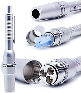 Painless Acupuncture 3-Pin Lancets Device Pen Stainless Steel Triple-Lancing Pen Silver