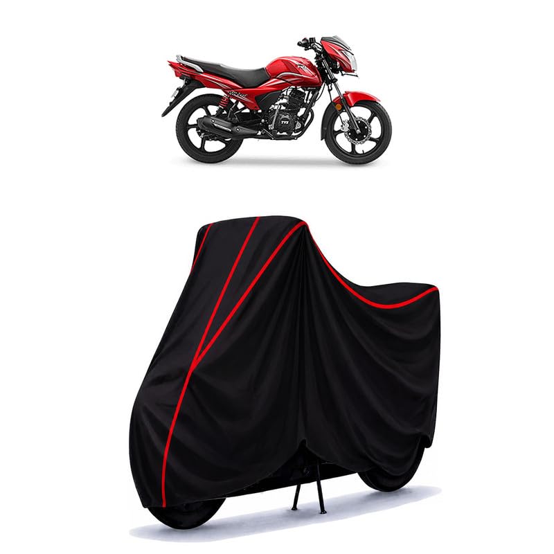 Image of TVS Victor GLX Water Resistant Bike Cover for All Motorcycles & Rain | Heavy Duty Taffeta Fabric | UV Protection, Dustproof, Scratchproof | All Weather Two Wheeler Body Cover with Elastic Bottom