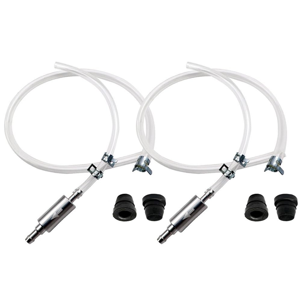 BVGACI 2 Sets Brake Bleeder Hose - One Way Check Valve Tube Bleeding Tool Kit for Motorcycle Clutch, Soft Tube with Metal Clips