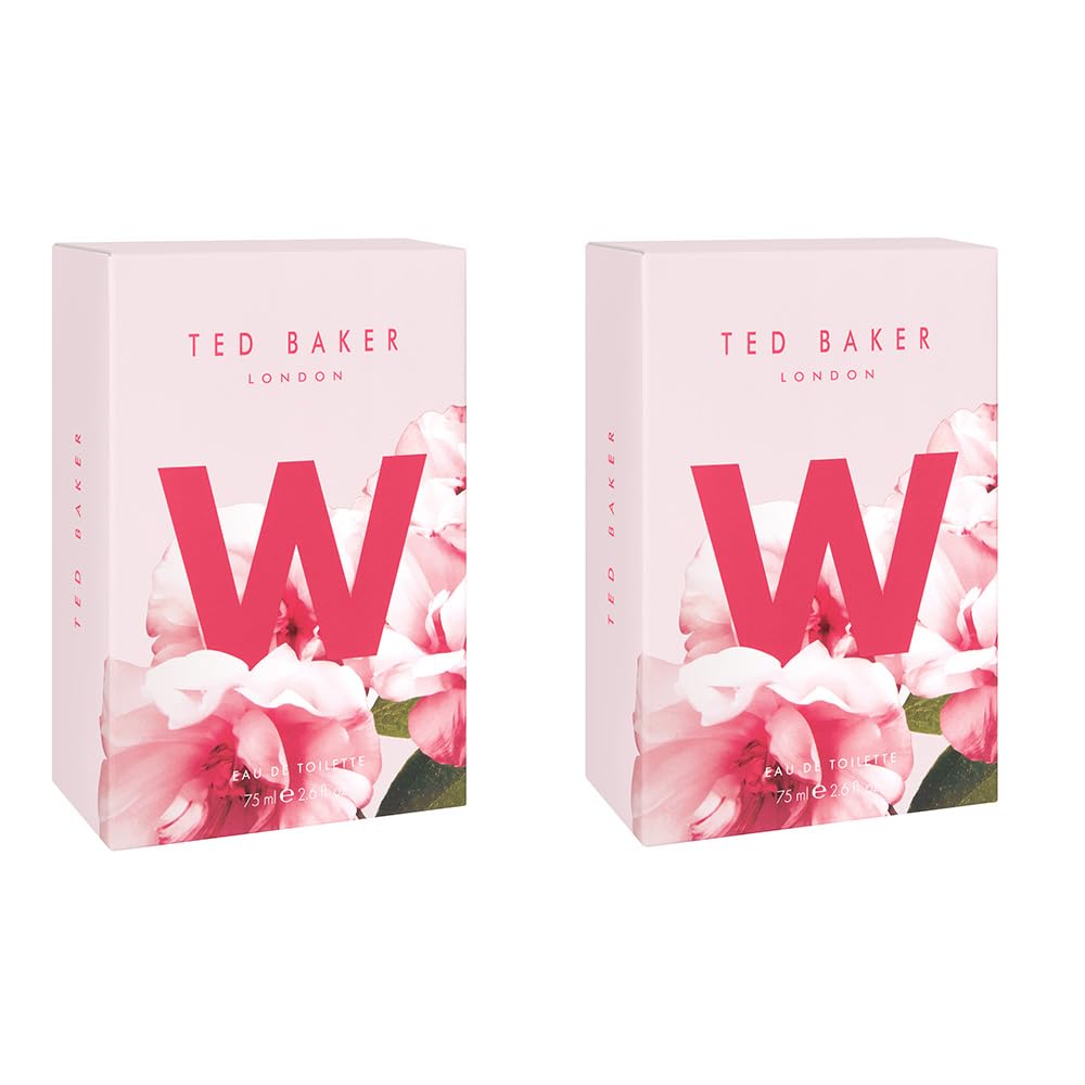 Ted BakerW EDT Duo Pack, Women’s Fragrance with Fig Leaf, Peony, Violet, Pink Orchid, Cassis and Raspberry, 2 x 75ml