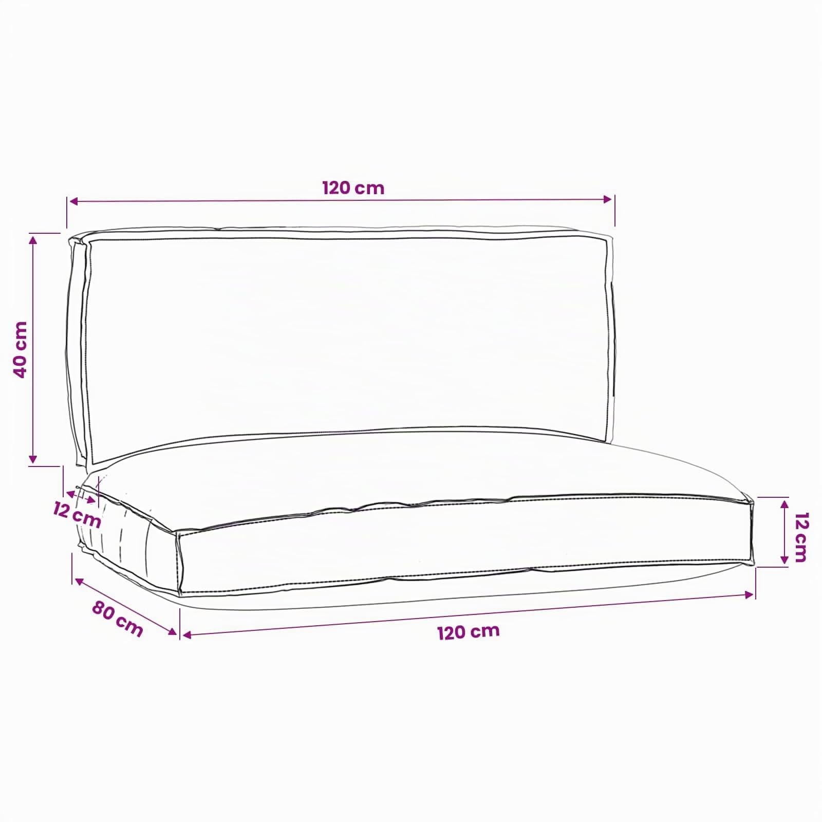 vidaXL Juego de Cojines para Palets 2 pcs Antracita Tela Oxford, Jardín y Terraza, Asientos Modernos para Afuera, Cojín Rectangular, Comodidad Duradera, Accesorio Chic, Montaje Fácil