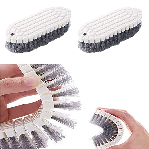Image of YANCI Flexible Multi-Purpose Cleaning Brush Kitchen Cooktop Cleaning Bendable Scrub Brush Bathtub Sink Tile Brush Multipurpose Home Kitchen Bathroom Cleaner Tools, White, Pack of 2