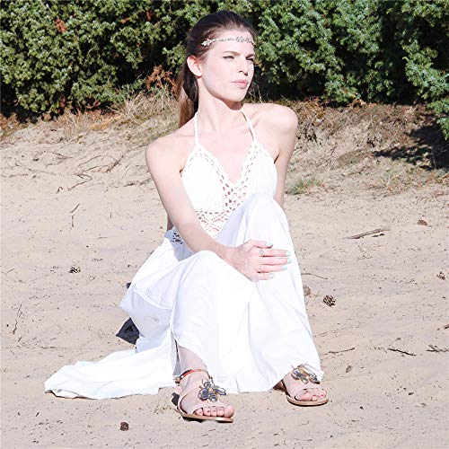Image of kelistom Bohemian Ankle Bracelets for Women Handmade Natural Stone Beaded Chain Anklet