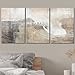 wall26 Canvas Print Wall Art Set Gray & Tan Color Block Ocean Wave Overlay Nature Wilderness Digital Art Modern Art Rustic Scenic Colorful for Living Room, Bedroom, Office - 24