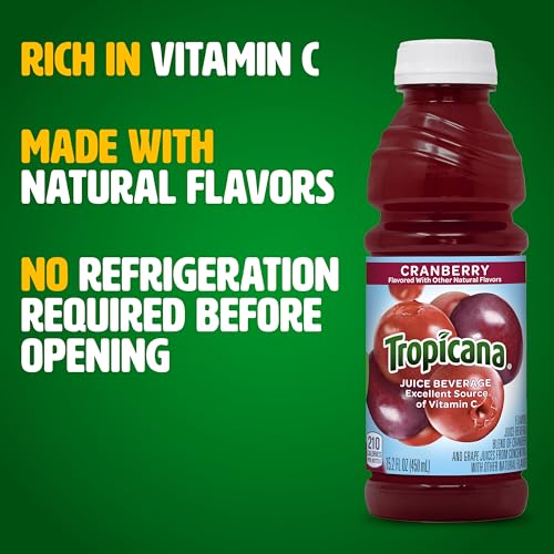 Image of Tropicana Cranberry Juice Drink, 15.2 Ounce Bottle (Pack of 12)