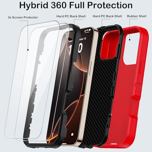 Coque iPhone 16 Pro rigide durable protège-écran béquille intégrée - 3