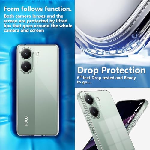 Image of Amazon Brand-Solimo Mobile Cover for Poco X7 Pro 5G (Soft & Shockproof Back Case with inbuilt Cushioned Edges), Clear