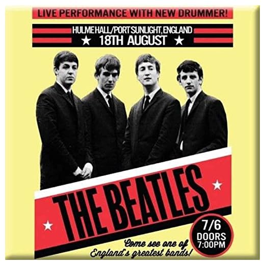 The Beatles Imán De Refrigerador 1962 Port Sunlight Póster Nuevo Oficial 76Mm X