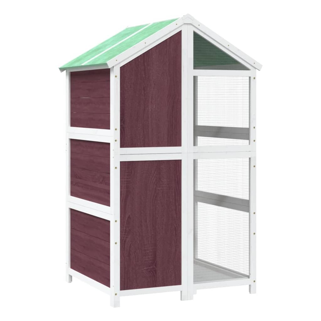 Voliere Mokka 97x81x152 cm Massivholz Kiefer,Tier- & Haustierbedarf,Haustierbedarf,Vogelbedarf,Vogelkäfige & -ständer,Braun,28.25 kg-172260