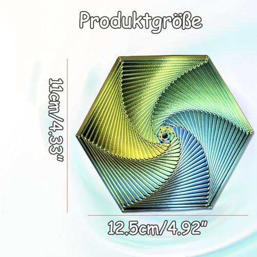 Echehi Gradient Fractal Fidget Hexagons für Kinder und Erwachsene, 3D Spiral Design zur Linderung von Angstzuständen, Antistress Spielzeug. Farbverlauf Grün