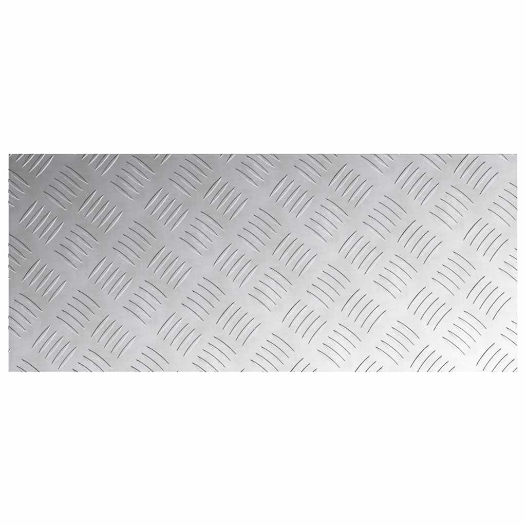 Aluminiowy stopień schodowy, kątowy, 70 x 30 cm, srebrny, blacha ryflowana, zestaw 2 szt., antypoślizgowe nakładki na schody do wewnątrz i na zewnątrz, na drewniane schody i do biura