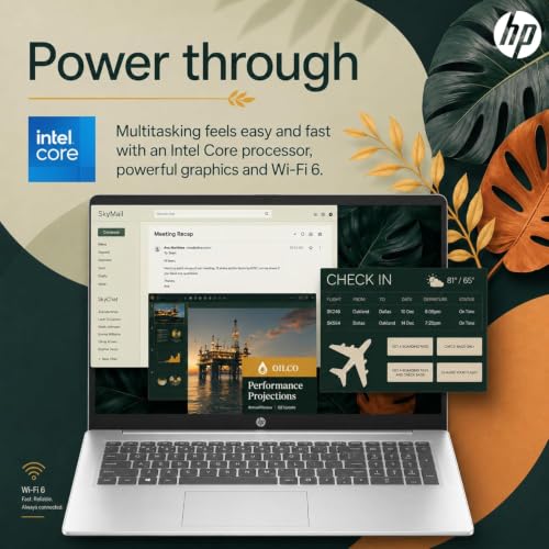 Image of HP 17.3 inch Touchscreen Laptop with Office 365 for The Web, AMD Ryzen 5 7430U (6 Cores, 12 Threads, Upto 4.3GHz, Beat Intel Core i7-1255U), 64GB RAM, 2TB SSD Storage, 10 Key Number Pad, No Mouse Added
