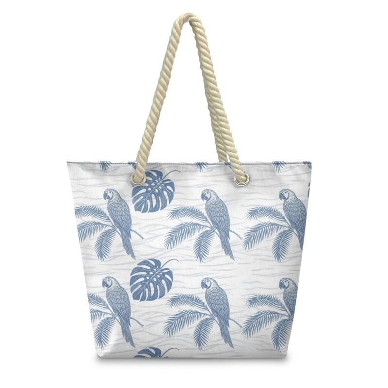 Beach Tote Bag for Women Zipper Hobo Purse, Summer Vacation Totes Large Capacity Shoulder Bag Handbag for Travel