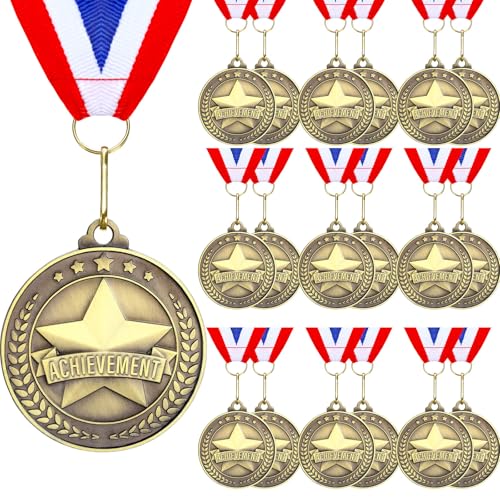 Quelay 20 Pcs 2'' Achievement Medals with Neck Ribbons Winner