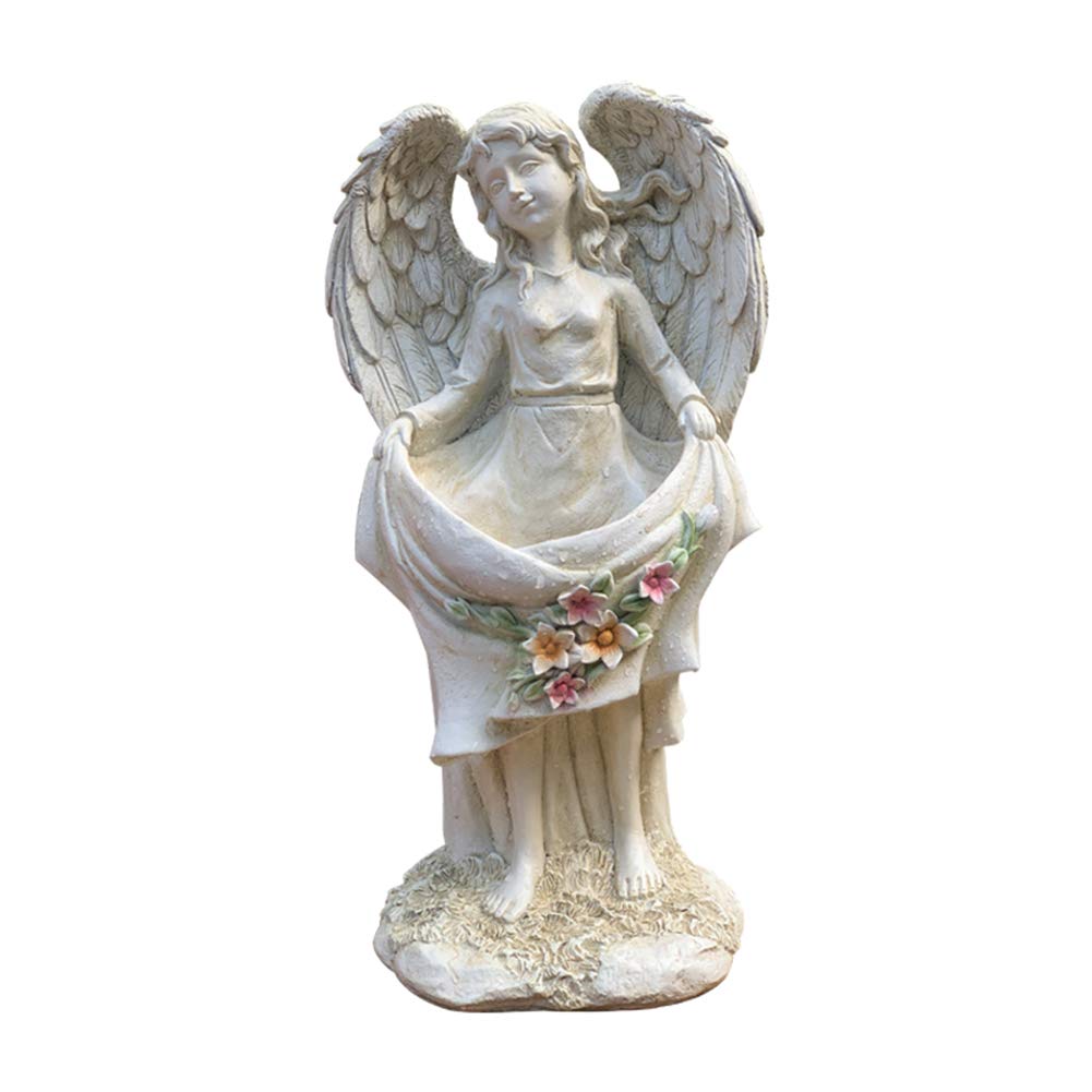 Sculpture d'ange de jardin et jardinière rétro décorent votre extérieur