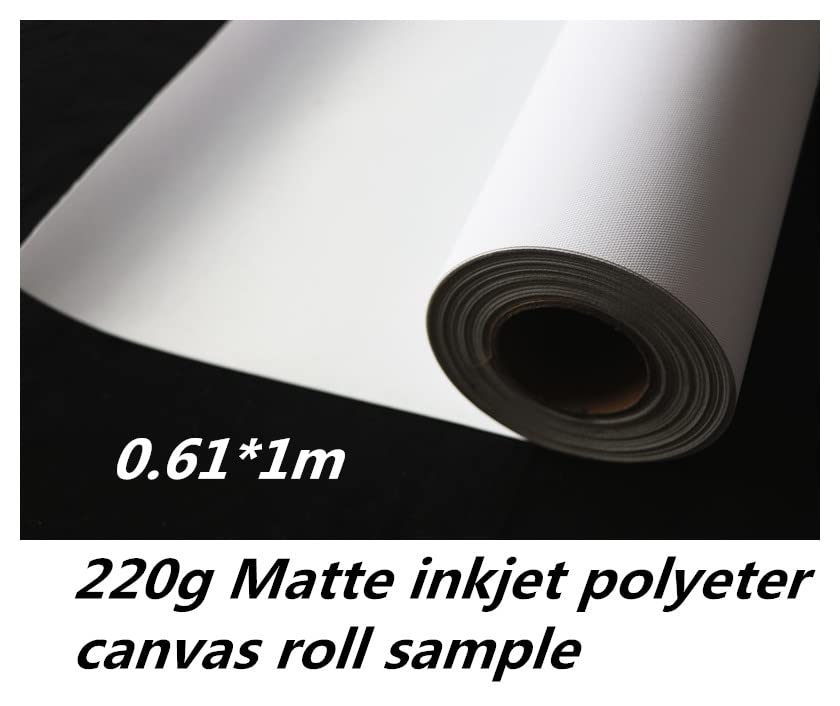 Rollo de Lienzo de Pintura,Lienzos Enrollados 17 "* 1M 24" * Muestra de rollo 1 m 220GSM Matte Poliéster Lienzo Roll for impresora inyección tinta(17in x 30m)