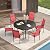 VICLLAX Stackable Patio Chair Set of 2, Lawn Chairs with High Back, Outdoor Dining Chairs for Outside, Poolside and Garden, Red