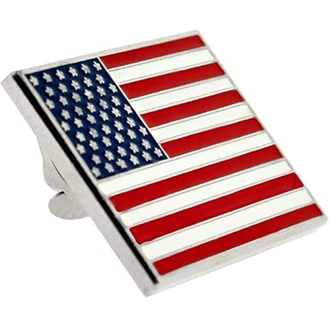 Rectangular Authentic American Flag Lapel Pin FREE Storage Gift Box (1) Cover