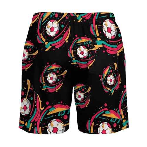Soccer Ball Golf Volleyball Beach Shorts for Men Swim Trunks Quick Dry Swim Shorts with Compression Liner Pocket4