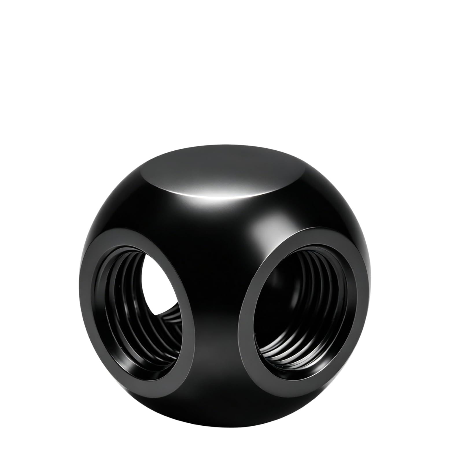 Raccordo di raffreddamento ad acqua Connettore Adattatore sferico a 3 vie in ottone di alta qualità G1/4 filettato per di raffreddamento ad acqua PC Nero Argento