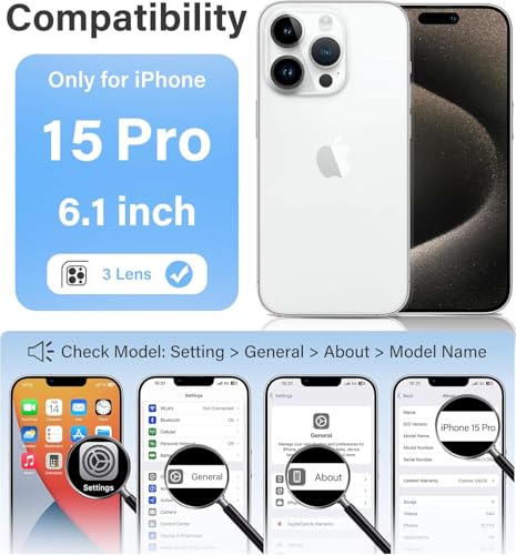Image of DIZORO Crystal Clear Compatible with iPhone 15 Pro Case with Anti-Yellow Anti-Scratch Shockproof Transparent Cover