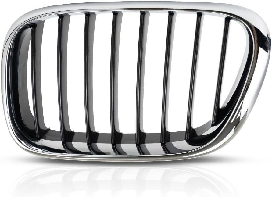 For BMW X5 2000 2001 2002 2003 Grille Driver and Passenger Side | Pair | Chrome | Made of Plastic | Replacement For BM1200152, BM1200153 | 51138402645, 51138402646