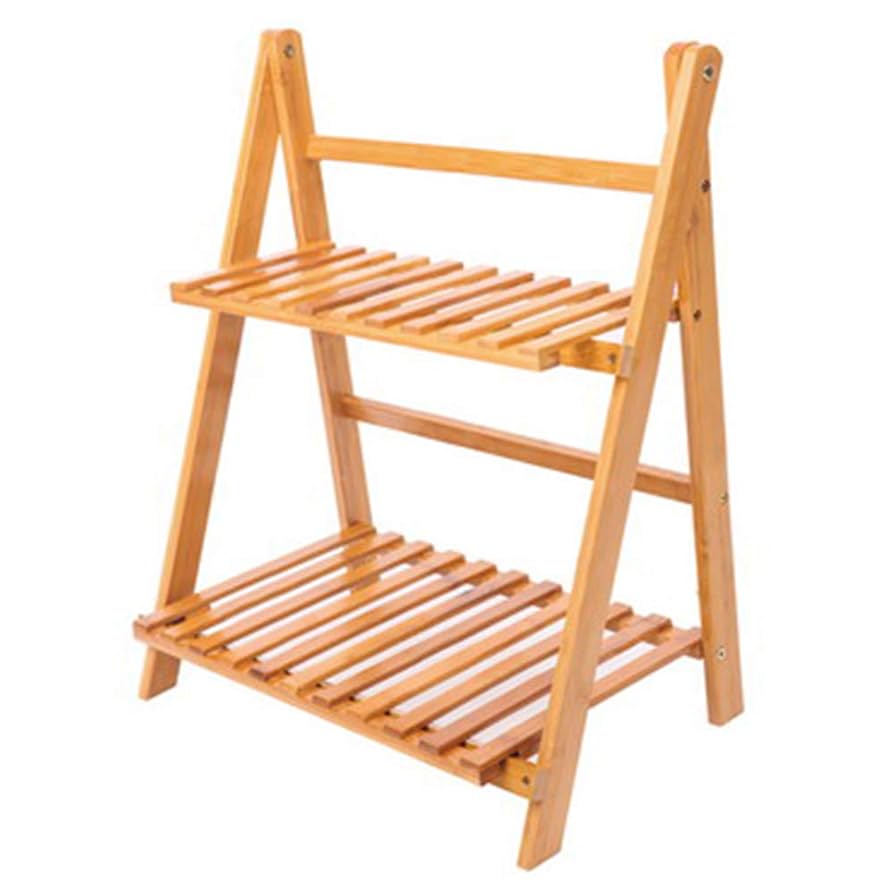 Amazon｜オープンラック 2段 折りたたみラック ウッド シェルフ