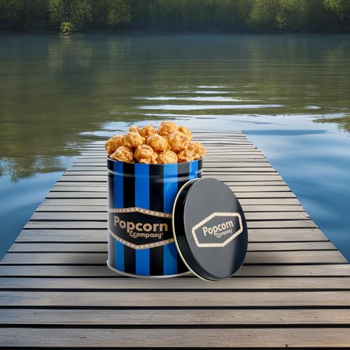 Image of Sea Salt Caramel Gourmet Popcorn, Ready-to-Eat, Non-GMO, 130g Tin | Handcrafted Sweet & Salty, Ready-to-Eat Mushroom, Caramel Snack,