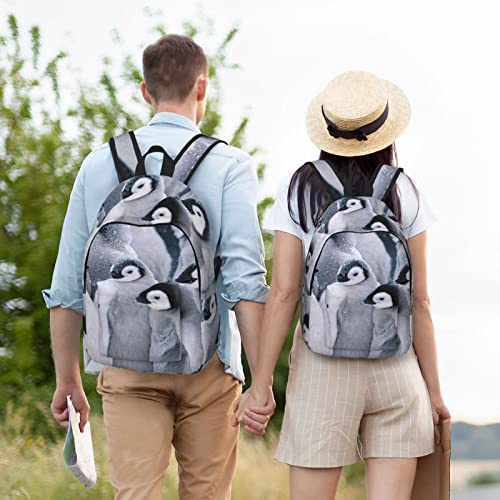 Sac à dos voyage et ordinateur imprimé pingouin mignon taille M - 6