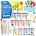 Gifort Peinture au Doigt, 12 x 30ML Peinture Bebe Non Toxique Lavable, Kit de Peinture au Doigt avec Pinceaux, Éponges, Cartes et Palette pour Enfants Bricolage Arts et Artisanat