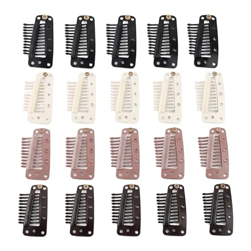 20 Pack Pinzas Chunni Clips, Sujetadores Fuertes para Dupatta, Hijab, Velo, Peluca y Clips para el Cabello en 4 Colores