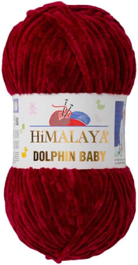 Himalaya Dolphin Baby Yarn Each Skein 100gr 120m Super Bulky Yarn for Knitting&Crocheting Ideal for Cardigans Shawls Blankets Hats and Home Textiles (1, 80322 Burgundy) — image 1