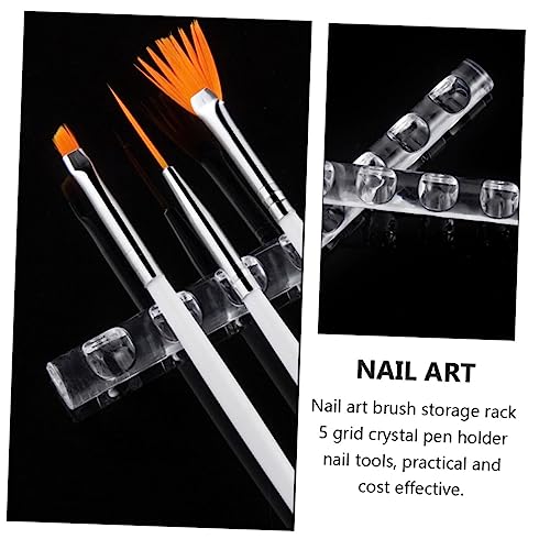 Soporte acrílico para 5 pinceles de manicura miniatura 3