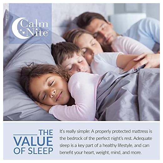 CALM NITE King Size Mattress Pad Protector - Waterproof & Hypoallergenic Cover, Vinyl Free Topper - Machine Washable
