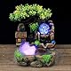 Wakects Luftbefeuchter,Wasserfall Desktop Brunnen mit Farbwechsel Simulation Steingarten Luftbefeuchter LED Zimmerspringbrunnen Home Ornament Dekoration (EU 220V)