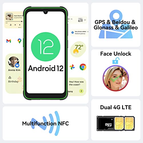 Blackview Rugged Phones Unlocked, Bv5200 Unlocked Cell Phone, 7Gb+32Gb/1Tb Expandable, Android 12 Smart Phone, Ip68/Ip69K Waterproof, 5180Mah Battery, 6.1" Hd+13Mp Camera, Face Unlock, Nfc,Glove Mode #TOP3