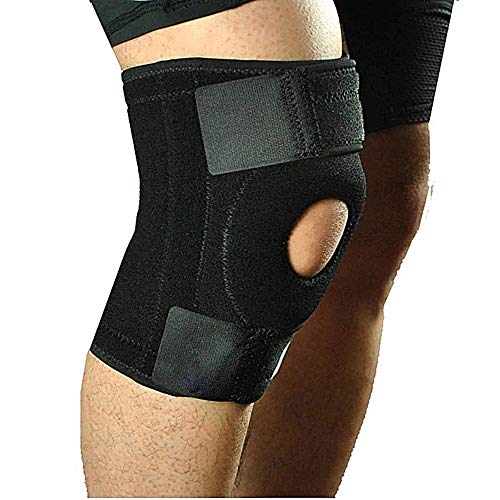Knee Brace with Side Stabilizers & Patella Gel Pads, Adjustable for Knee Pain, Running, Meniscus Tear, ACL, Joint Pain Relief, Injury Recovery, Knee Support 3 Velcro Belts for Best Fit