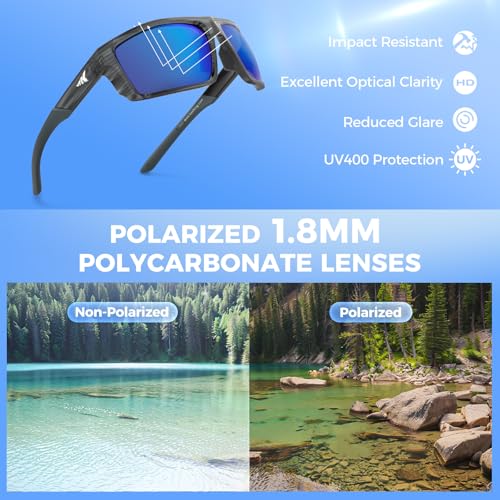 Image of KastKing Waccamaw Polarized Bifocal Sunglasses for Men Women, Wrap Design | Bifocal x1.5 x2.0 x2.5 Magnifications, PuriVex Water & Salt Repellent, PC Lenses, UV Protection, Reader Sunglasses