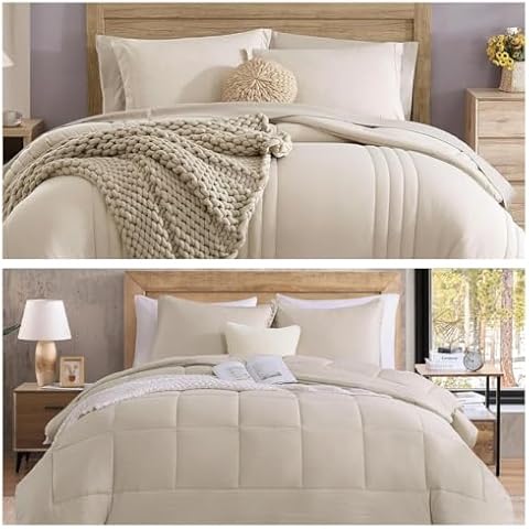 Monbix 7 Pcs and 3 Pcs Comforter Sets Bundle Cover