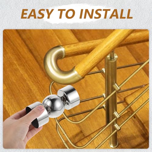 Conector de pasamanos para escaleras en acero inoxidable con soporte redondo regulable 6