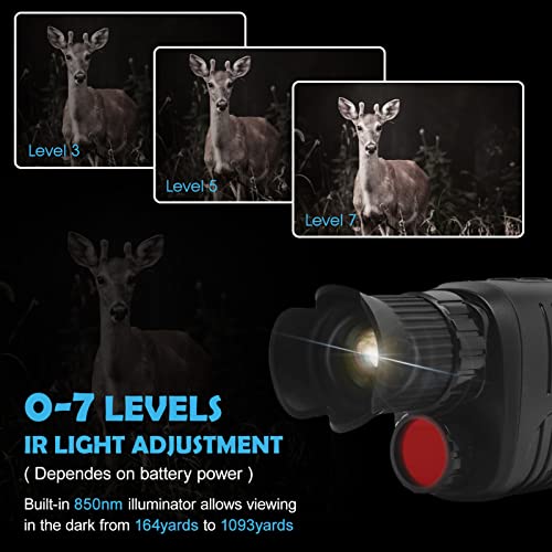 Eujgoov Night Vision Viewer R7 ABS 128 GB 500-1000Meter 7 Níveis Ajuste IR Telescópio Monocular Exte
