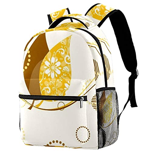 Sac à dos décontracté au motif petites feuilles colorées pour un style unique